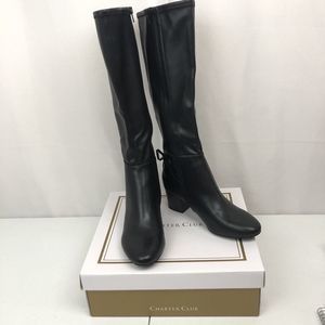 Charter Club Womens Black Jaccque Tall Stretch Boots Size 7.5 M New